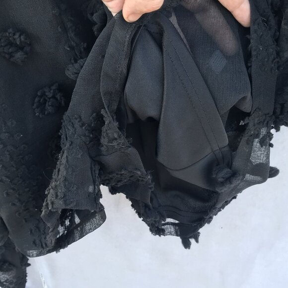 Black Sheer Lined Romper Womens M Whimsygoth Fairy Feminine Sexy Made England - Picture 9 of 11